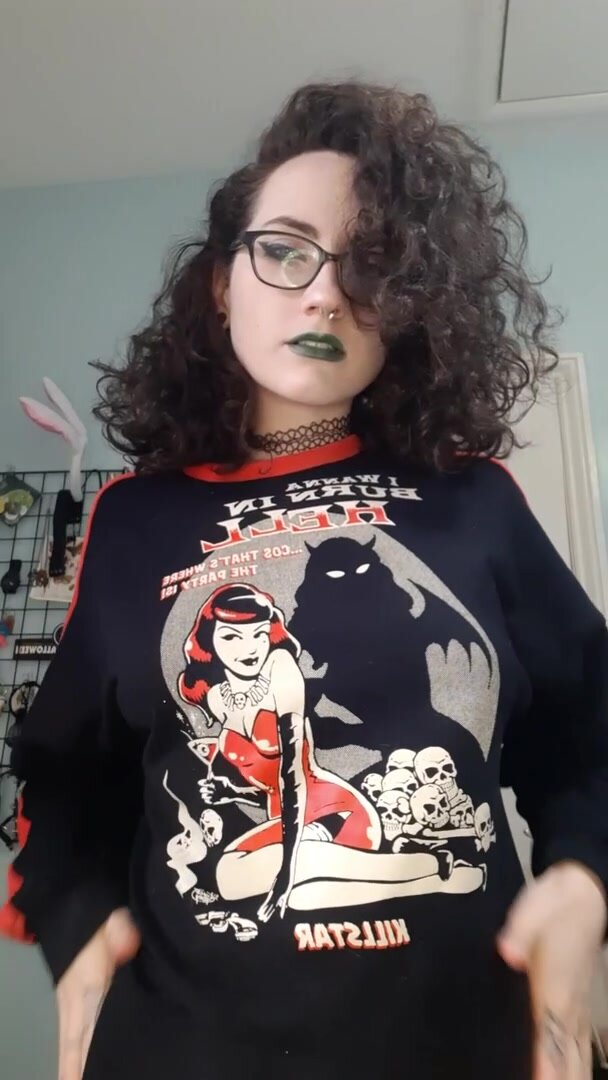 No bra and a comfy sweater is the best combination