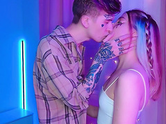 Cute Passionate Skinny Teen Lovers Enjoy A Hot Euphoric Afterparty Fuck