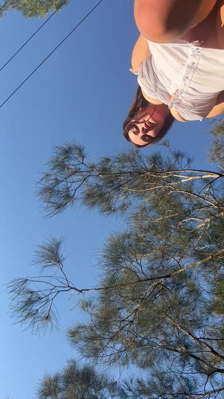 Cheeky upskirt on a path haha