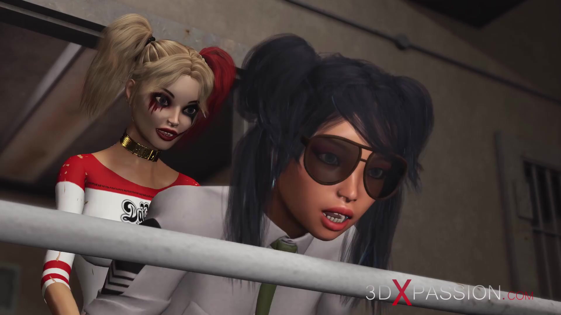 Harley Quinn tricked a guard and fucked her with a strapon to escape