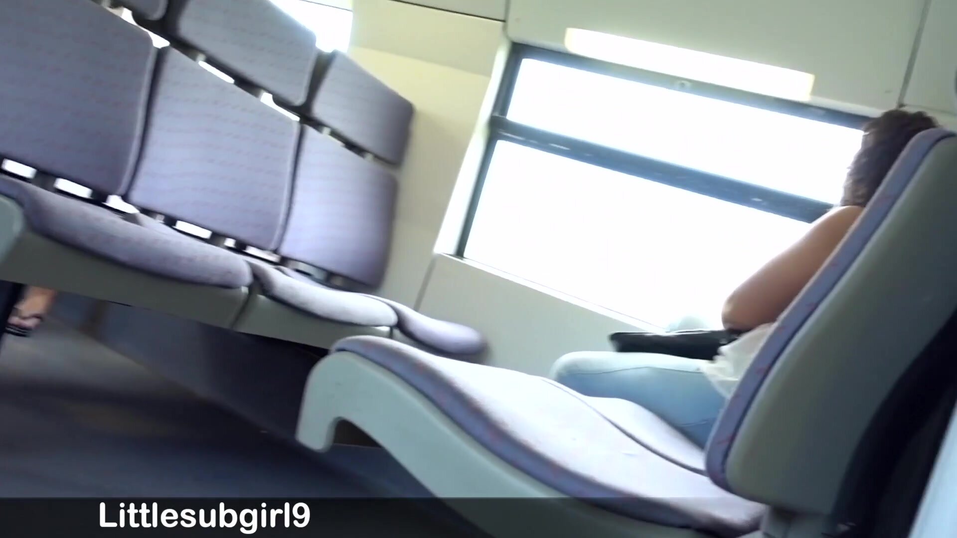 Dared by my friend to flash my pussy and tits in train