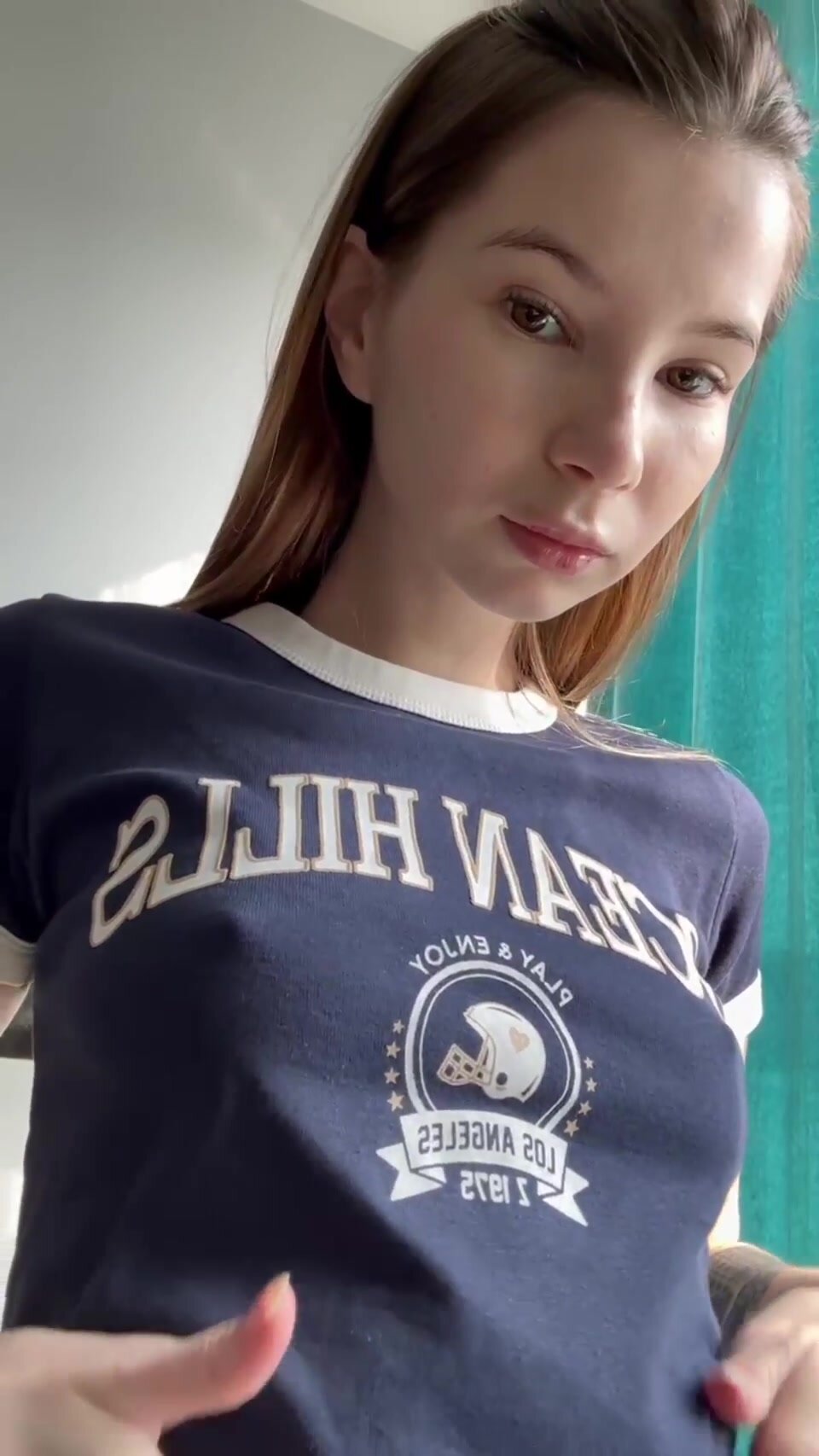 Flashing my cute tiny boobies