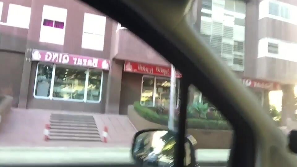 Driving around flashing my milf tits