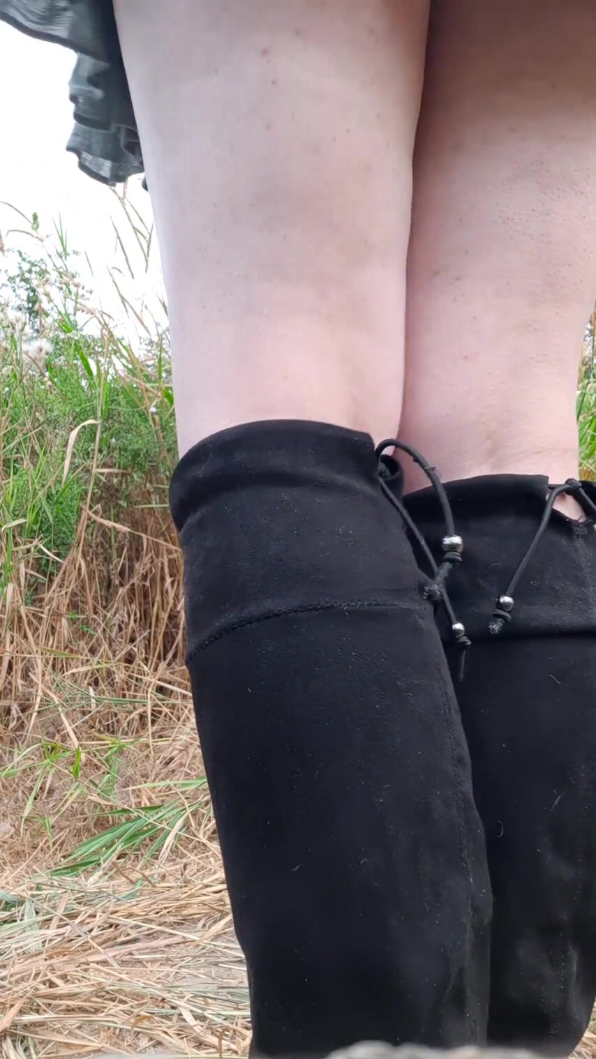 I love peeing outside and playing in it!