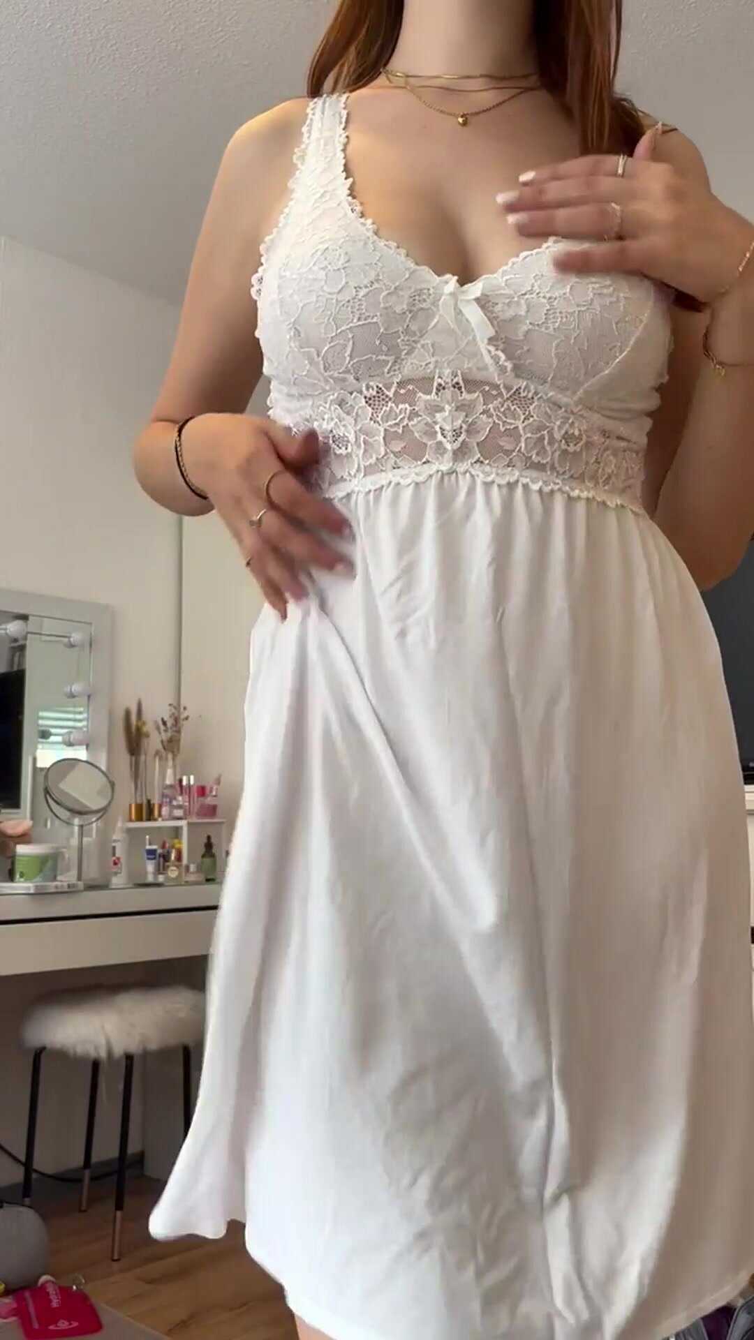 Cutie in sundress revealing nice boobs