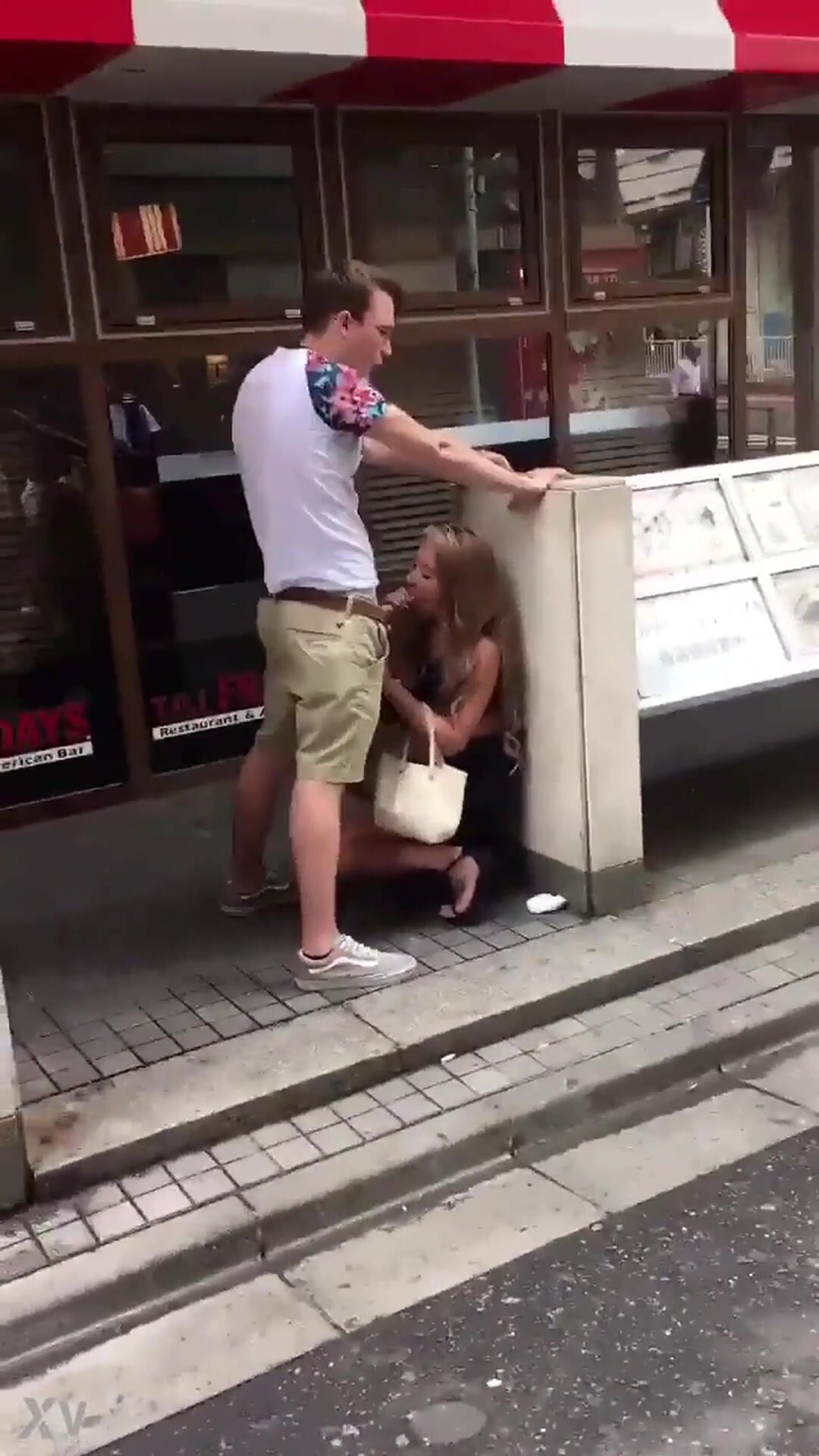 Caught giving a BJ in the street