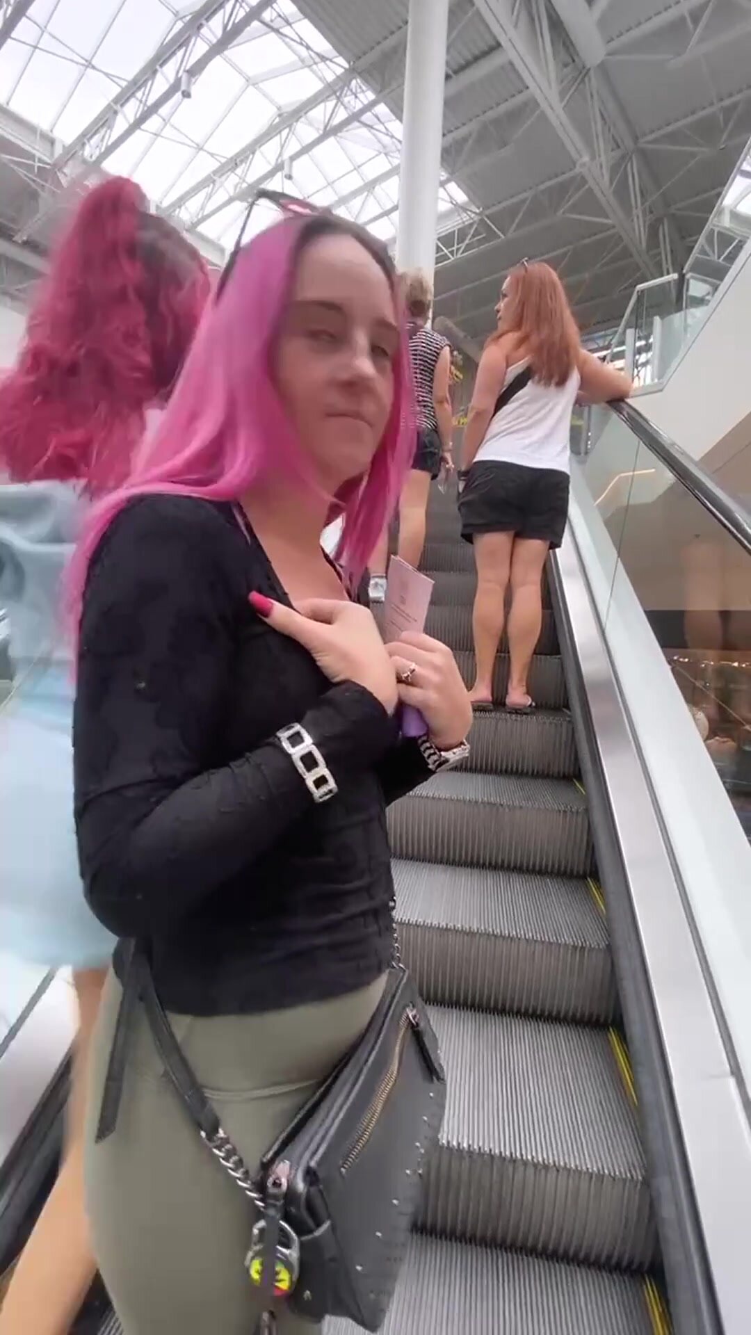 Pulling them out on the escalator for everyone