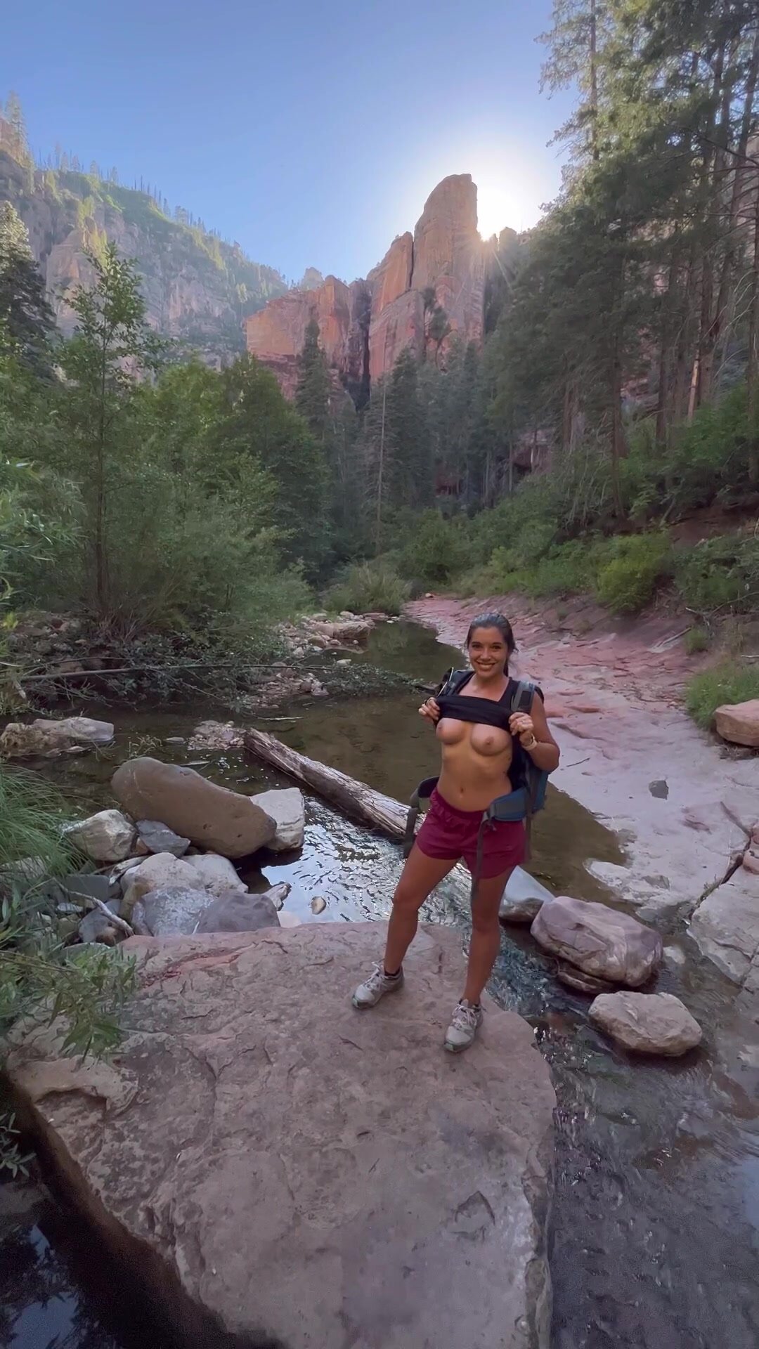 Came across this beautiful spot on my hike so of course I had to pull my tits out