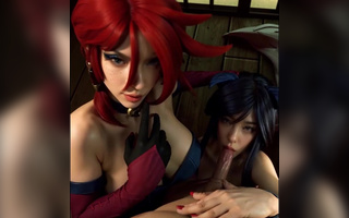 LoL Miss Fortune and Ahri AI Gen blowjob