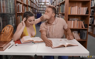 Cheating boyfriend is fucking with his gf Lily Lou and a librarian Siri Dahl to find a compromise