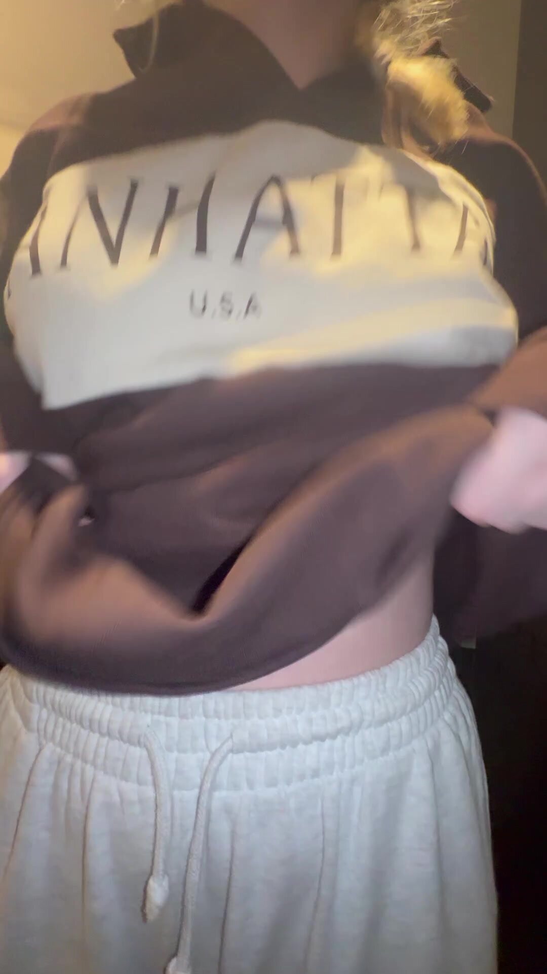 I want to get railed like the dirty slut I am. Here I’m flashing my tits in the communal student kitchen