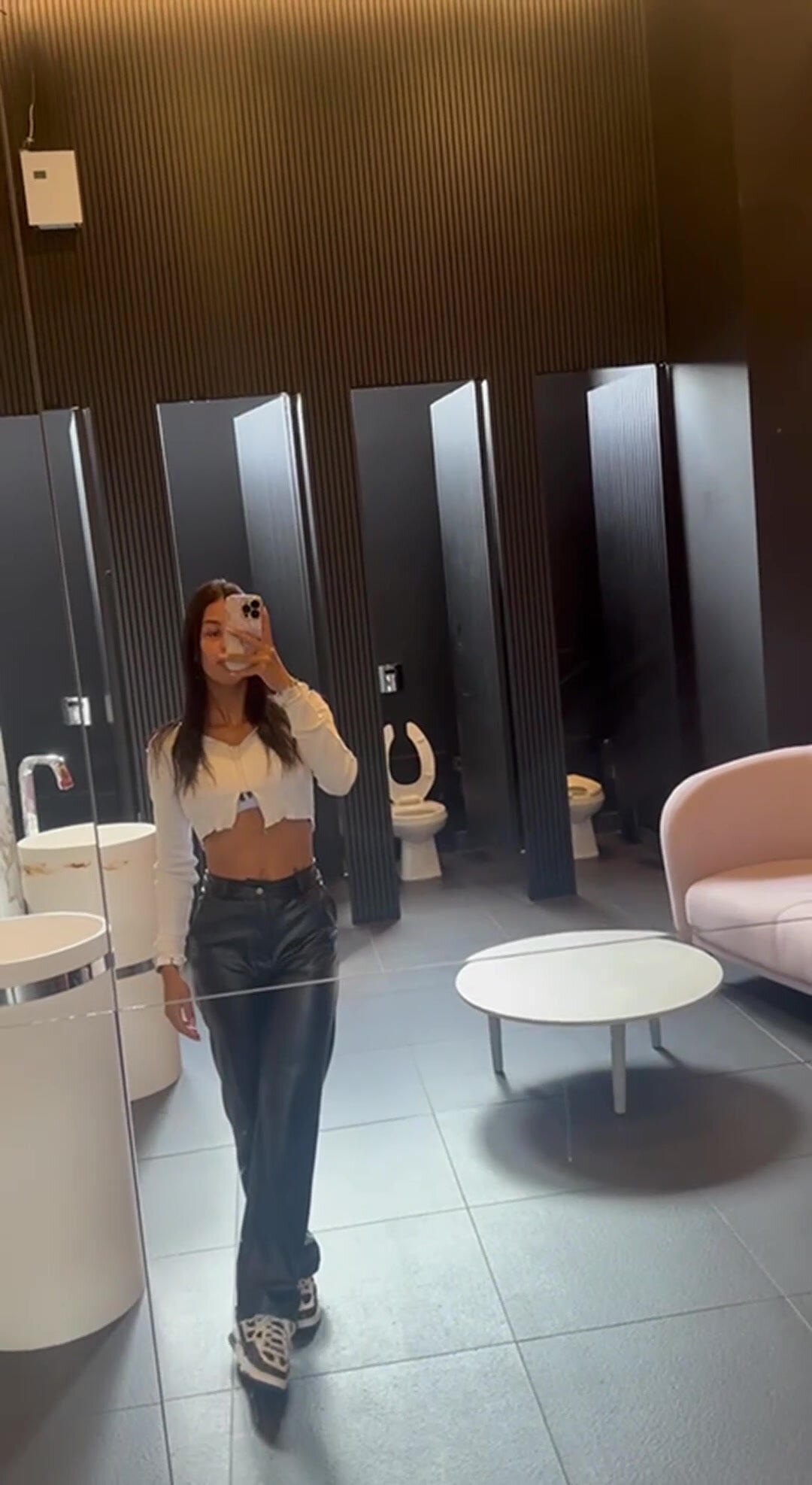 Hi, first post here showing my boobs in the mall bathroom