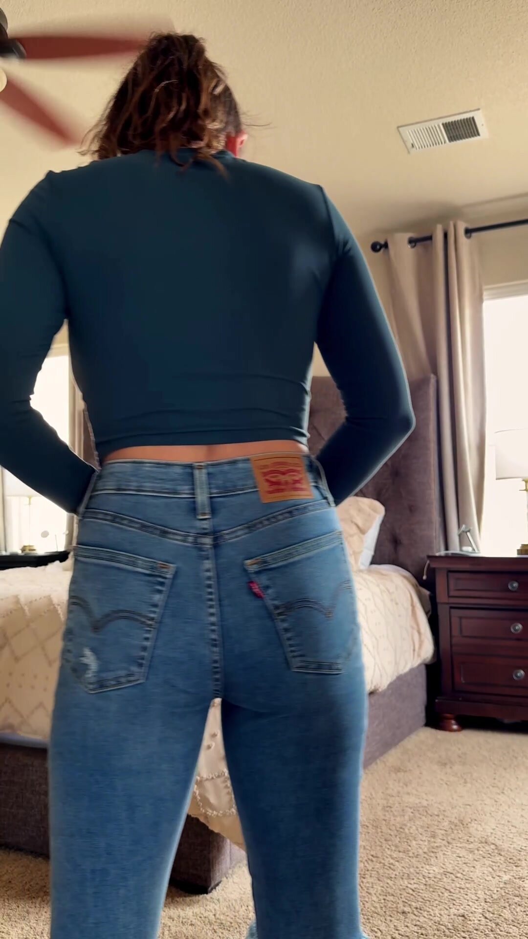 On all fours. Breeding hole bare. Hurry up.