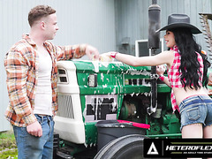 Farmer Tgirl craves for big hunk outdoors