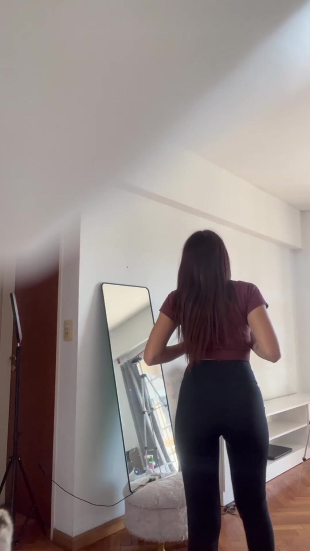 Hot college girl before shower