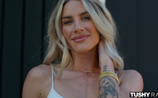 A slutty blonde babe has her warm and tight pussy fucked hard