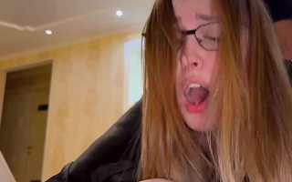 Brunette milf seduced her stepson and got creampied POV