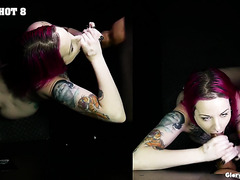 Gloryhole amateur is going to worship all black dicks she can find