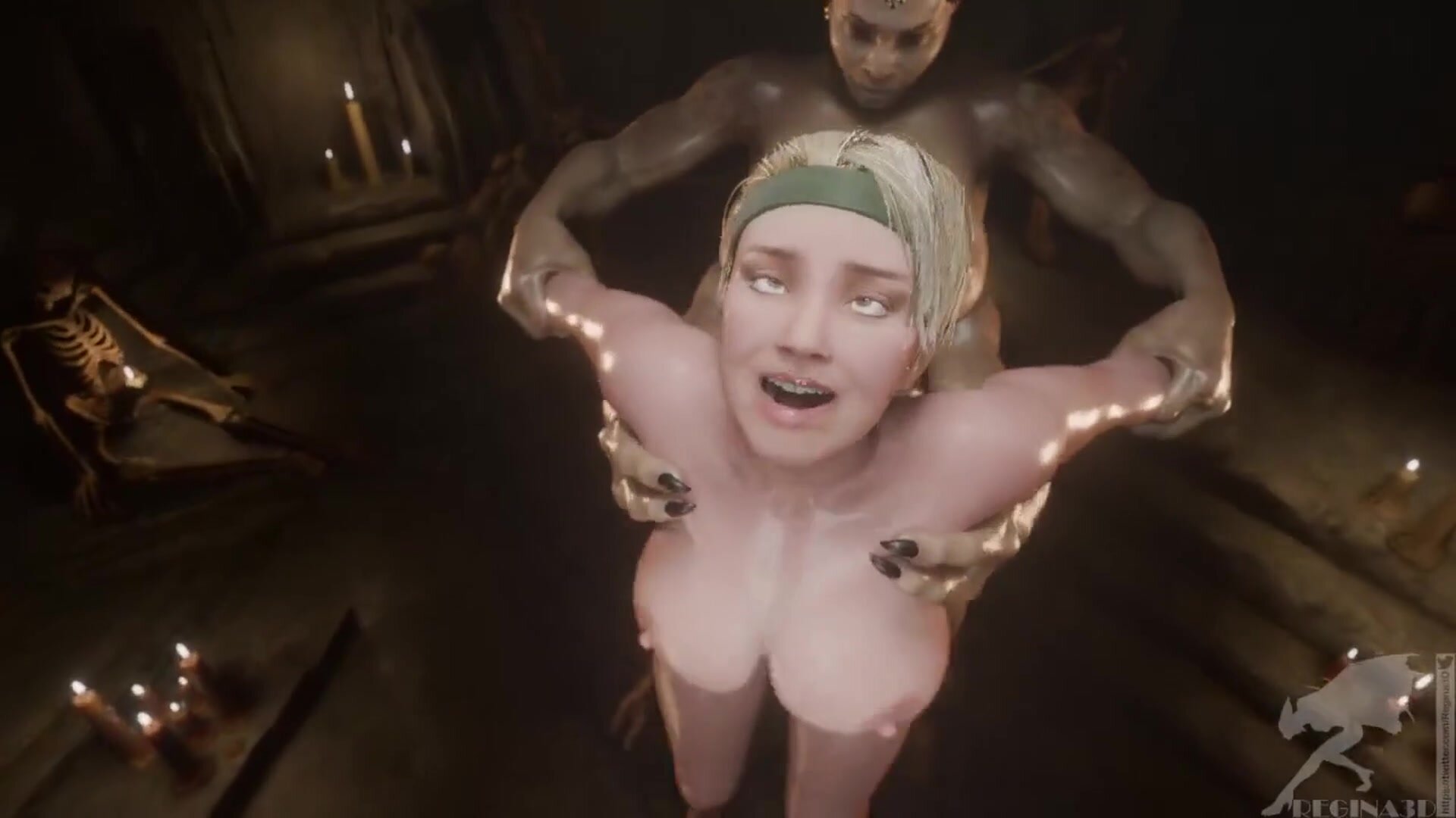 Sheeva impaling Sonya on her cock [Mortal Kombat](Regina3D)