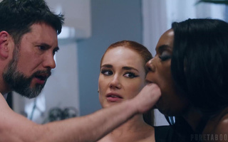 Ana Foxxx & Siri Dahi: Submissive Teens Ride Tommy Pistol in Threesome