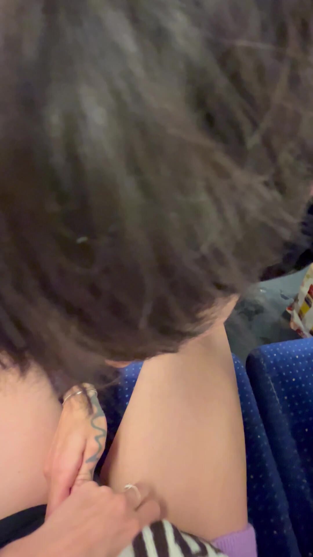 Getting licked by my boyfriend‘s bf on the train while he’s in the bathroom