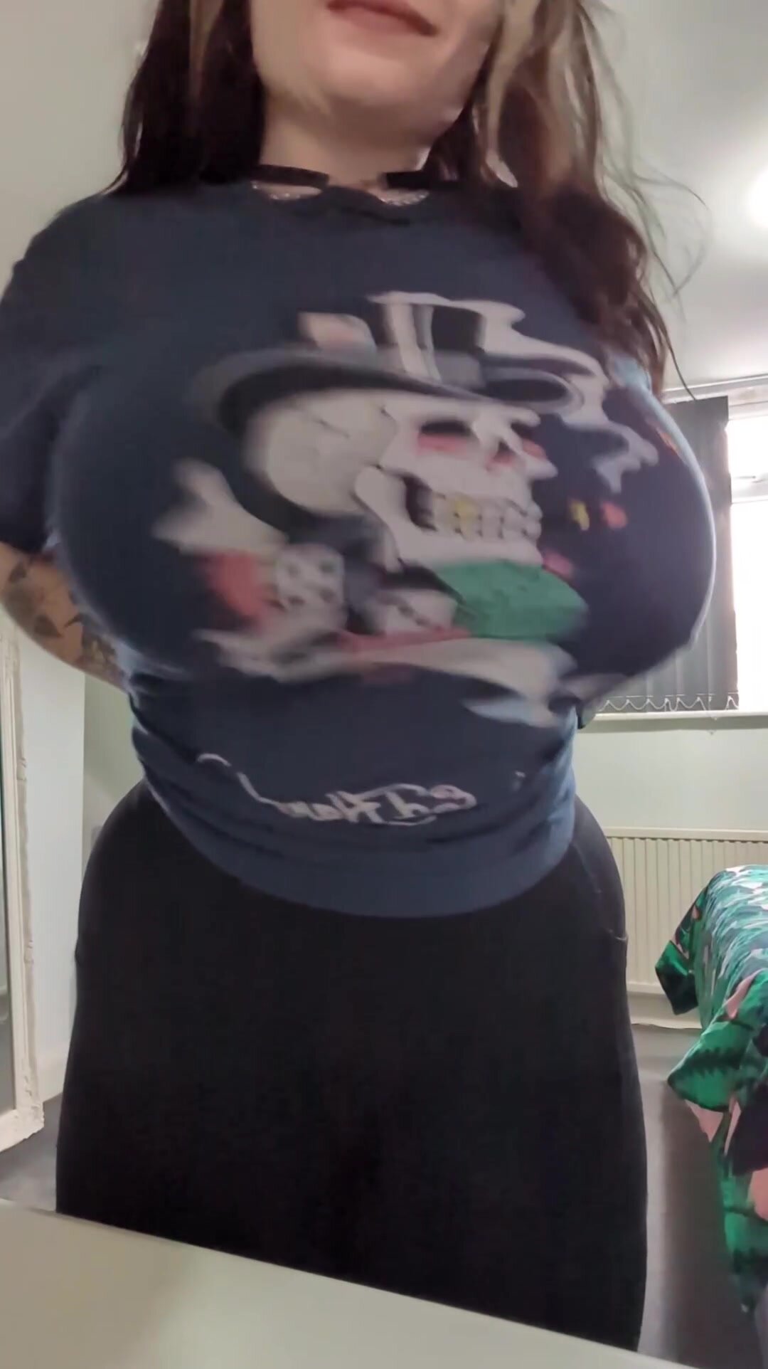 Pale naked goth slut