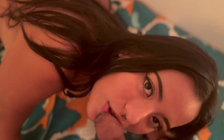 Sexy girl with big ass gives me a hot blowjob and then bends over and gets fucked doggystyle