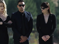 Perfect Natalie Mars was fucked in anal shaking her dick after funeral