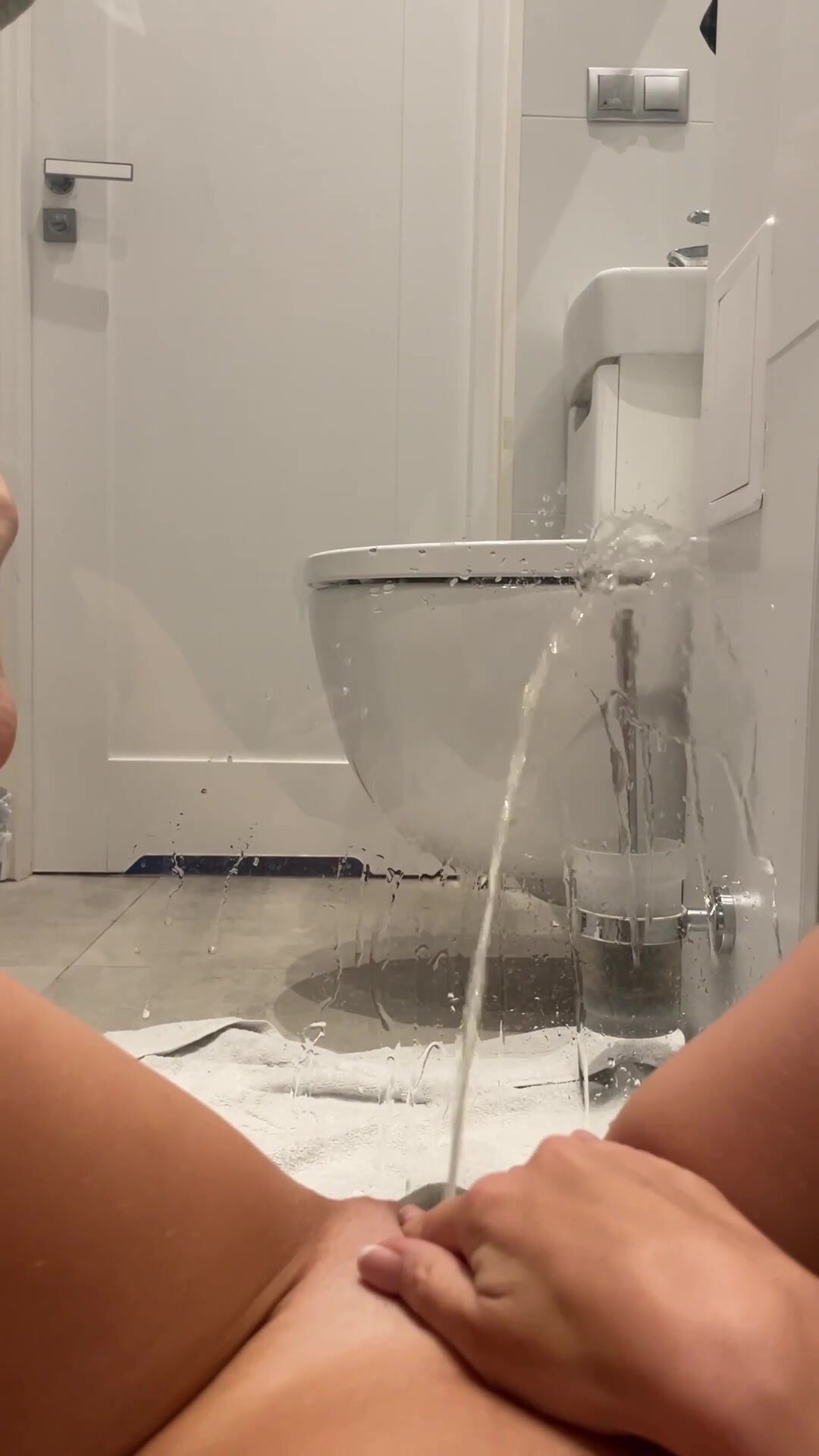 my stream hitting the shower glass door