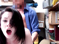 Teenager thief Athena Rayne services security guy to get free