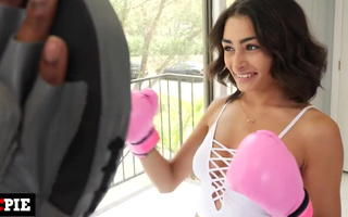 Slutty brunette cannot wait for her black lover to come and cum inside