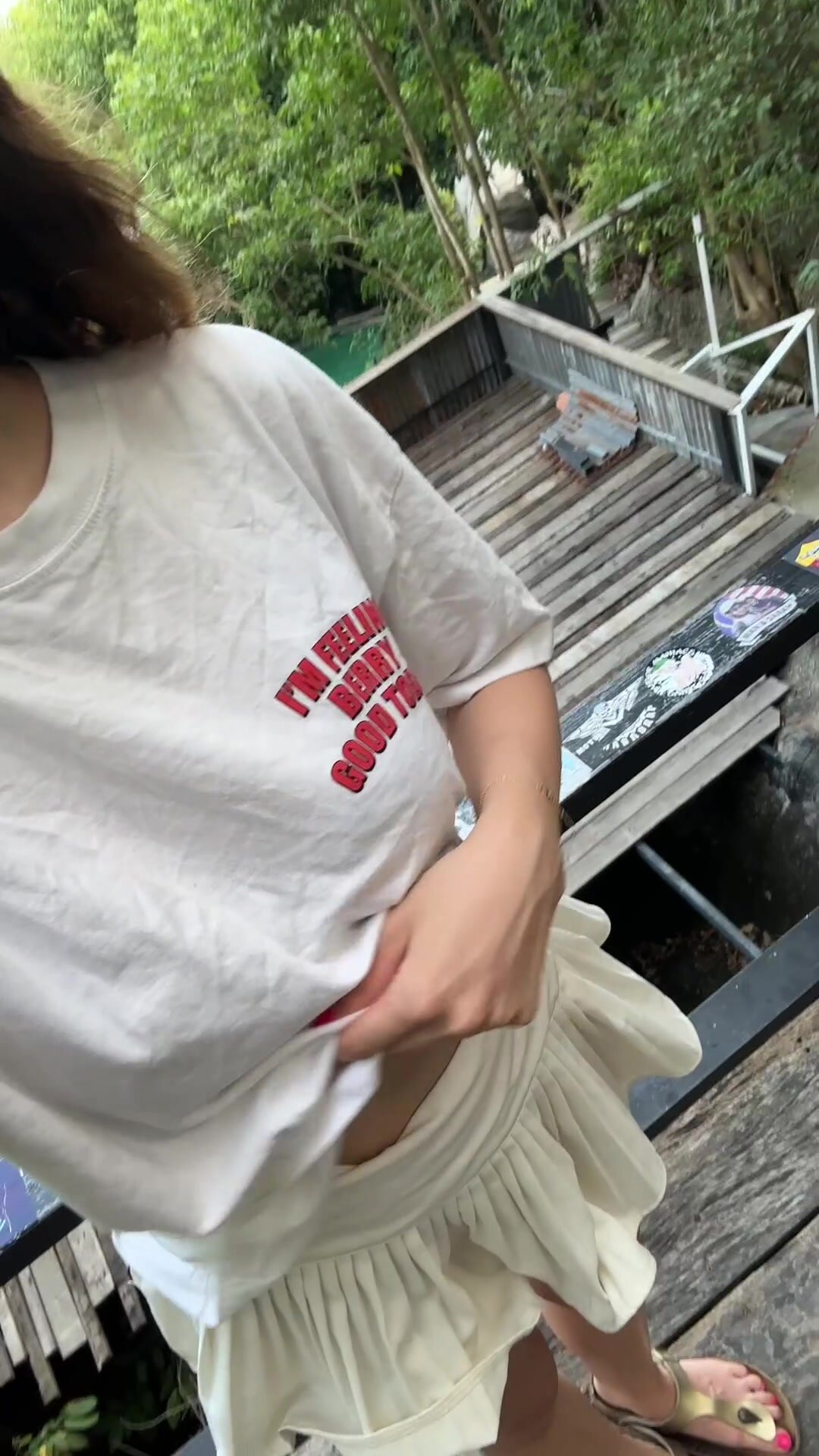 Berry innocent Boobie Flashing