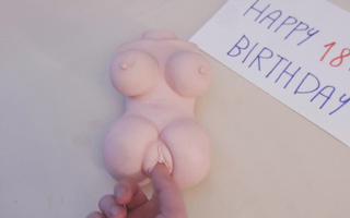 Blonde MILF gave her stepson a sex toy as a birthday present