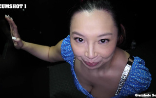 Slutty Asian MILF Monique Mae first time enjoys gloryhole