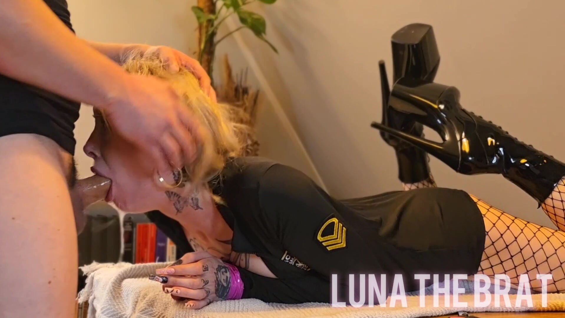 Restrained throatfuck