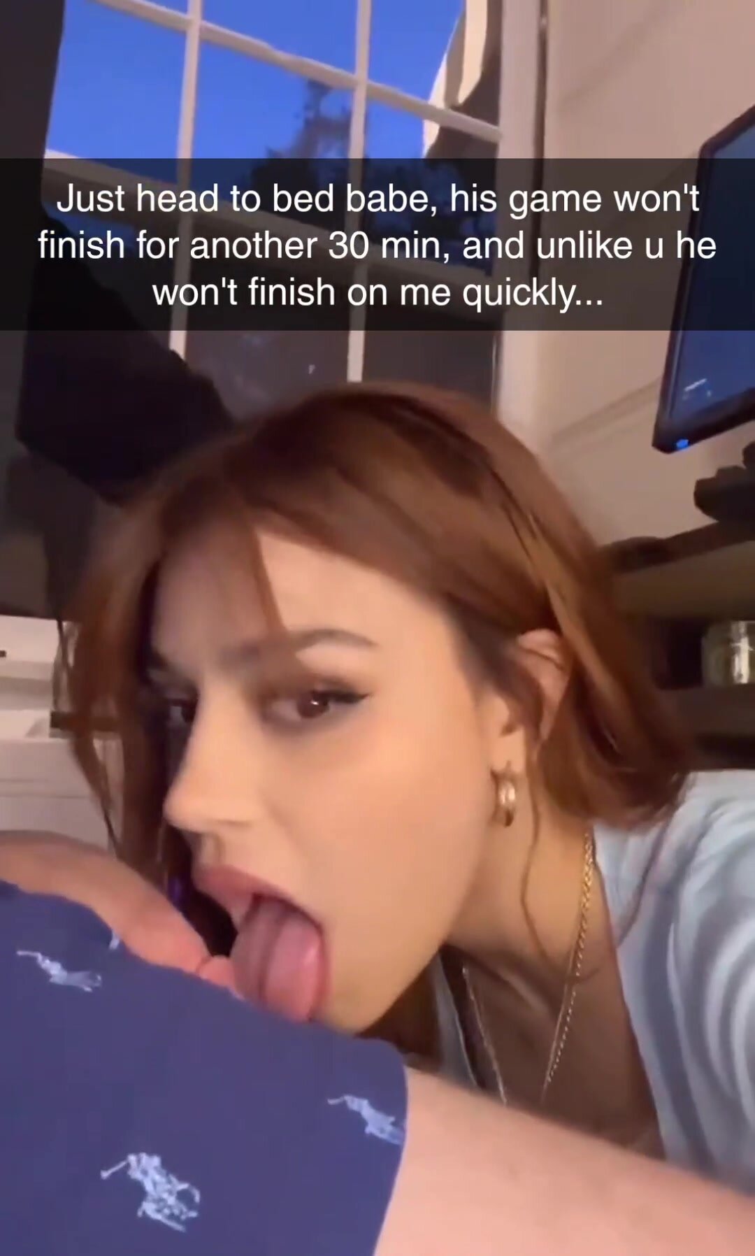 Why I don't I suck u off at ur desk? Babe have u seen ur cock...