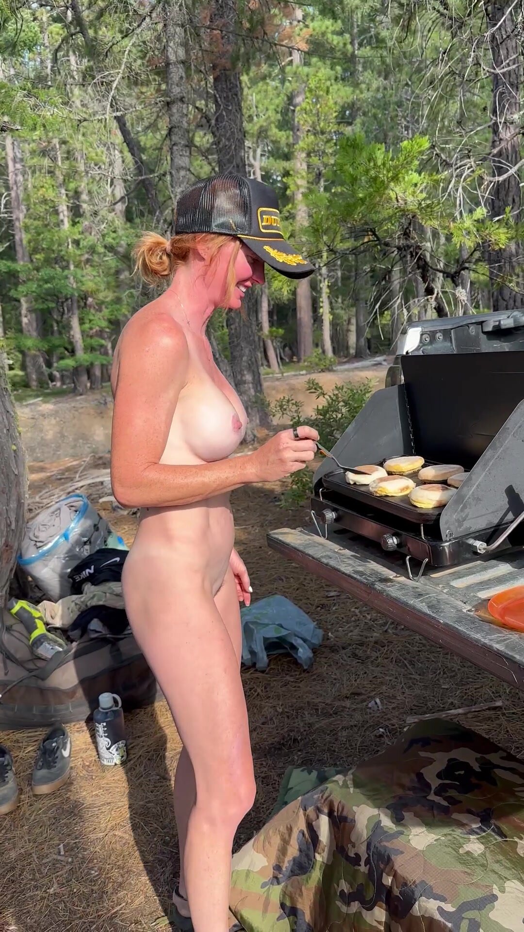 Making everyone at the campsite breakfast