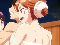 sexy Onsen trip with buxom Anime gals - Hentai