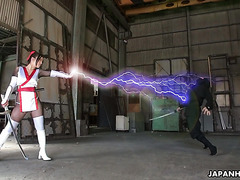 Ninjas from hell interrogate Asian super girl Ria Sakurai