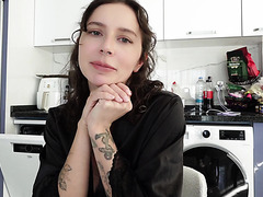 Young and inked stepmom gifted her asshole for his birthday POV