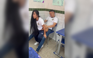 Latina teen bounces on her guy friend's cock in an empty room