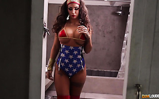 Wonder Woman Susy Gala dances striptease and gets fucked