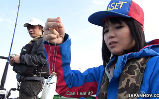 JAP Sena Sakura goes fishing on boat and takes creampie
