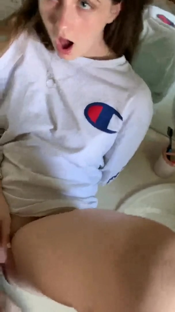 Trying to be quiet in the bathroom