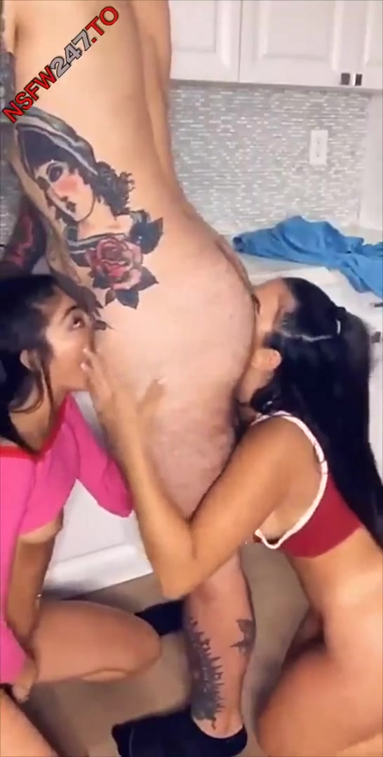 FFM Emily Willis and Lena The Plug Blowjob + Rimjob, HOT!