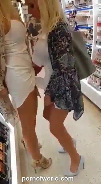 Girls playing by the cosmetics