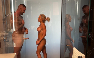 Fitness model (Fit Kitty) fucked by bodybuilder in shower