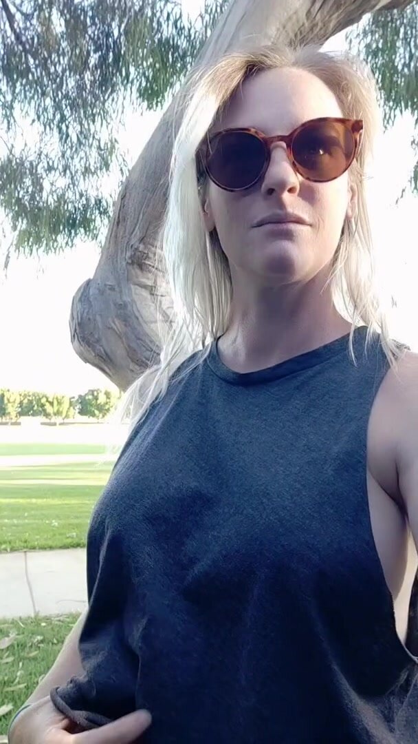 Getting my melons out at the park